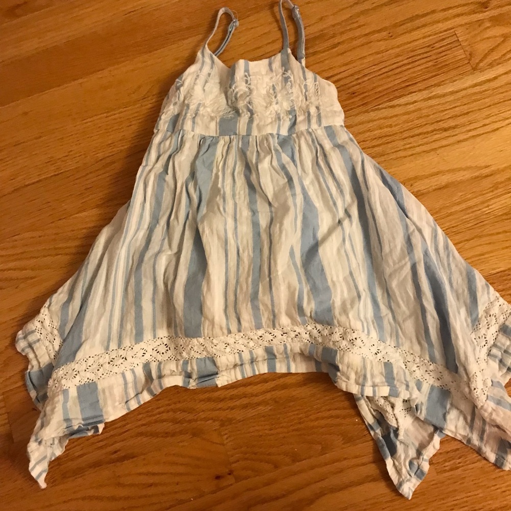 Girls toddler blue and white stripped dress
